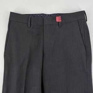 J.M. Haggar Men's Slim Fit Dress Pants 29x32 Gray Flat Front Tapered Leg Office